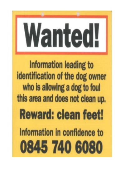 Wanted! Information leading to identification of dog owners not cleaning up
